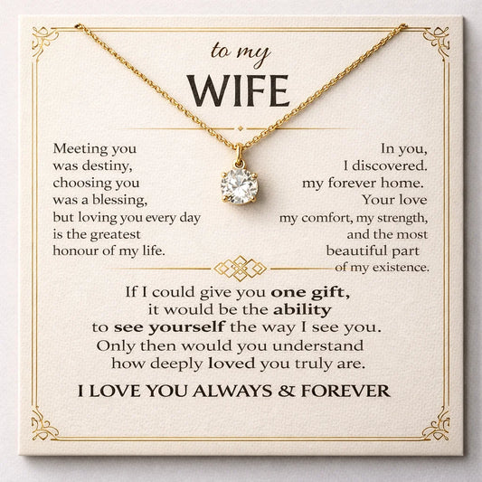 To My Wife Forever & Always Heart Necklace With Card & Luxury Box