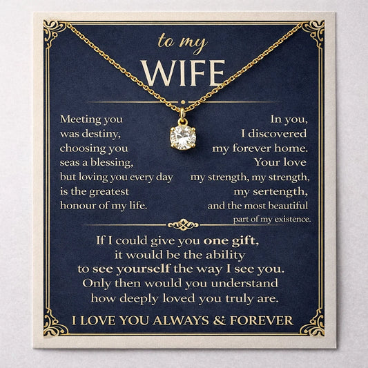 To My Wife Forever & Always Heart Necklace With Card & Luxury Box