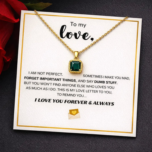 To My Love Emerald Pendant Necklace with Card & Luxury Box